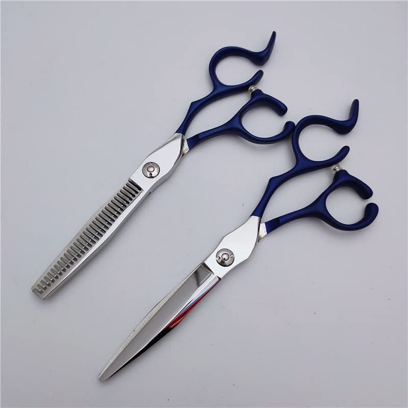Hair Cutting Scissors, 6 Inch Japan Upscal Scissor Blue Handle Hair Scissors Cutting Barber Haircut T Shears Hairdresser Scissors Set