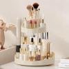 2 tier Makeup Organizer Countertop,360 Rotating Makeup Organizer for Skincare, Lipstick and Perfumes,Multi-function Cosmetic Display Cases for Vanity,Bathroom,White view 3