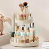 2 tier Makeup Organizer Countertop,360 Rotating Makeup Organizer for Skincare, Lipstick and Perfumes,Multi-function Cosmetic Display Cases for Vanity,Bathroom,White view 4