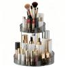 2 tier Makeup Organizer Countertop,360 Rotating Makeup Organizer for Skincare, Lipstick and Perfumes,Multi-function Cosmetic Display Cases for Vanity,Bathroom,Grey view 1