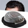 PUNRU HAIR Mens Hairpiece French Lace Front Toupee for Men Fine Mono Mens Toupee Human Hair Replacement System #720 7# VERY LIGHT BROWN WITH 20% SYNTHETIC GREY view 1