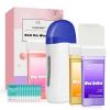 Roll On Wax Kit, Portable Wax Roller Kit for Coarse/Fine Hair Removal, Beginners Waxing Roller for All Skin Types with 3 Pcs 100g Roll Cartridge, 100 Non-Woven Strips & 10 After Oil Wipes (F1_White) view 1