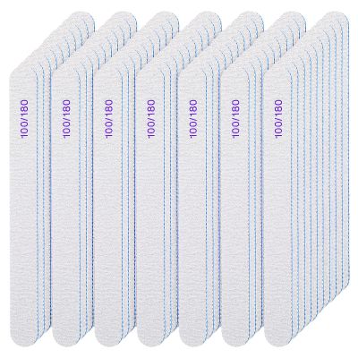 200 Pcs Nail Files 100/180 Grit Double Sides Emery Boards Reusable Nail Files for Acrylic Fingernails Professional Manicure Tools for Natural Acrylic Fingernail Home and Salon Supplies