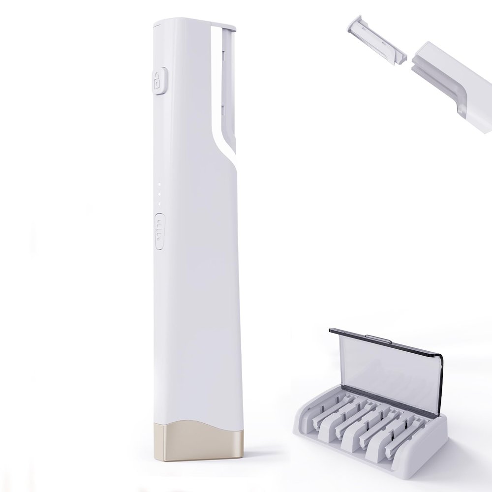 Sonic Dermaplaning Tool for Women - Rechargeable Dermaplane Razor for Women Face with 5 Refill Blades, Peach Fuzz Remover | Smooth | Radiant Skin