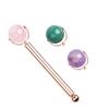 COOLHIYA Natural Jade Face Roller Massager with Replacement Roll Beads and Roller Bar Lightweight Skin Care Massage Tool for Puffiness Relief and Facial Muscle Training Portable for Travel view 1
