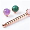 COOLHIYA Natural Jade Face Roller Massager with Replacement Roll Beads and Roller Bar Lightweight Skin Care Massage Tool for Puffiness Relief and Facial Muscle Training Portable for Travel view 2