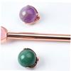 COOLHIYA Natural Jade Face Roller Massager with Replacement Roll Beads and Roller Bar Lightweight Skin Care Massage Tool for Puffiness Relief and Facial Muscle Training Portable for Travel view 3