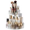 2 tier Makeup Organizer Countertop,360 Rotating Makeup Organizer for Skincare, Lipstick and Perfumes,Multi-function Cosmetic Display Cases for Vanity,Bathroom,Transparent view 1