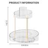 2 tier Makeup Organizer Countertop,360 Rotating Makeup Organizer for Skincare, Lipstick and Perfumes,Multi-function Cosmetic Display Cases for Vanity,Bathroom,Transparent view 2