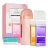 Roll On Wax Kit, Portable Wax Roller Kit for Coarse/Fine Hair Removal, Beginners Waxing Roller for All Skin Types with 3 Pcs 100g Roll Cartridge, 100 Non-Woven Strips & 10 After Oil Wipes (F1_Pink) view 1