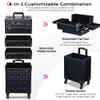 BYOOTIQUE Makeup Train Case Kit with Cube Case Cosmetic Organizer Mermaid Black view 2