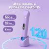 Bikini Trimmer for Women, Tiovara Painless Electric Razors Shaver IPX7 Waterproof Cordless Body Hair Trimmer Pubic Hair Removal with USB Charge Dock for Underarm Leg Arm Body Face Silk Skin (Lilac) view 4