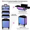 BYOOTIQUE Makeup Train Case Kit with Cube Case Cosmetic Organizer Mermaid Purple view 2