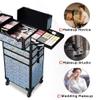 BYOOTIQUE Makeup Train Case Kit with Cube Case Cosmetic Organizer Mermaid Silver view 2
