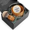 Anbbas Badger Hair Shaving Brush with Wood Handle,Large Soap Bowl,Stainless Steel Shaving Stand and 10.5 oz Natural Shaving Soap Puck Refill for Men view 2