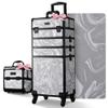 BYOOTIQUE Makeup Train Case with Portable Cube Case Cosmetic Organizer Graystone view 1