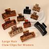 10 Pack Square Claw Clips, Big and Small Rectangle Hair Claw Clips, Non-slip Matte Large Hair Clips for Women, Strong Hold Claw Clips for Thick Thin Hair Accessories (Leopard Print Color) view 4