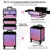 BYOOTIQUE Makeup Train Case Kit with Cube Case Cosmetic Organizer Mermaid Pink view 2