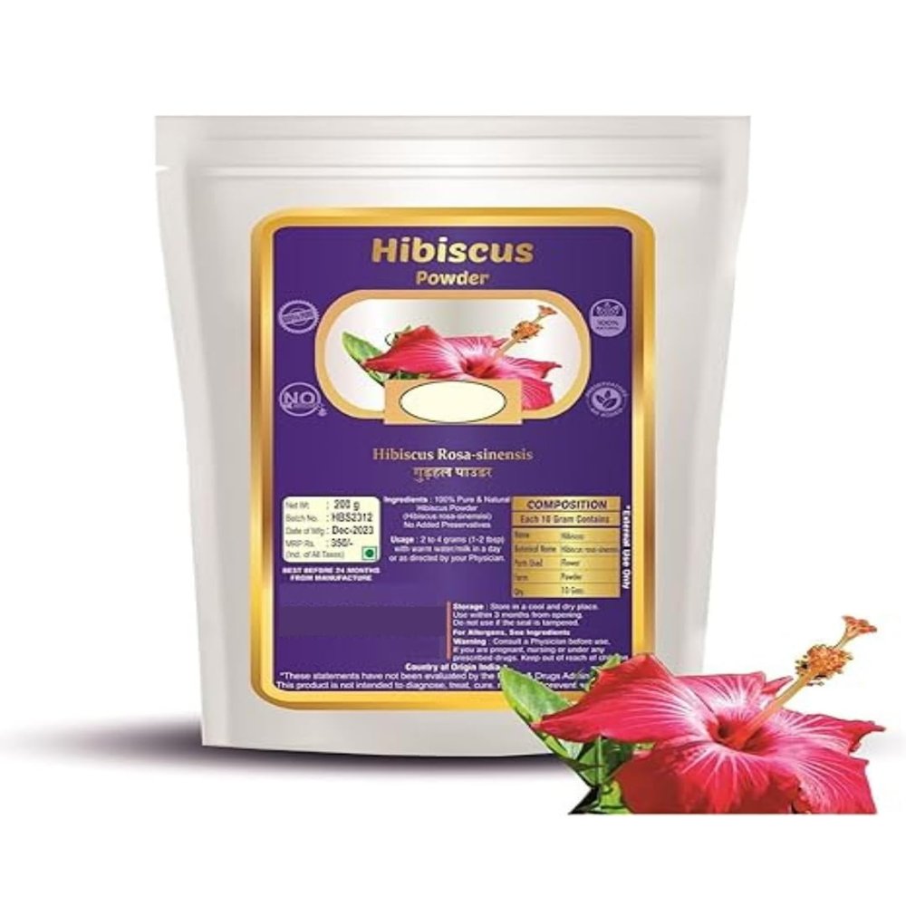 Natural Hibiscus Flower Powder - Gudhal Powder for hair - 200g