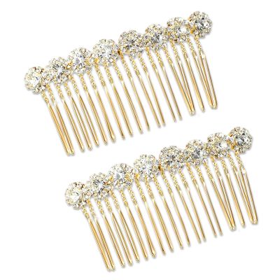 2Pcs Rhinestone Side Hair Combs Hair Combs for Women Accessories Gold Pearl Decorative Hair Comb Bridal Jewelry Clips Comb for Women Bridal Wedding Hairs Accessories