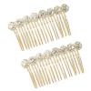 2Pcs Rhinestone Side Hair Combs Hair Combs for Women Accessories Gold Pearl Decorative Hair Comb Bridal Jewelry Clips Comb for Women Bridal Wedding Hairs Accessories view 1