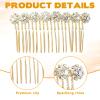 2Pcs Rhinestone Side Hair Combs Hair Combs for Women Accessories Gold Pearl Decorative Hair Comb Bridal Jewelry Clips Comb for Women Bridal Wedding Hairs Accessories view 4