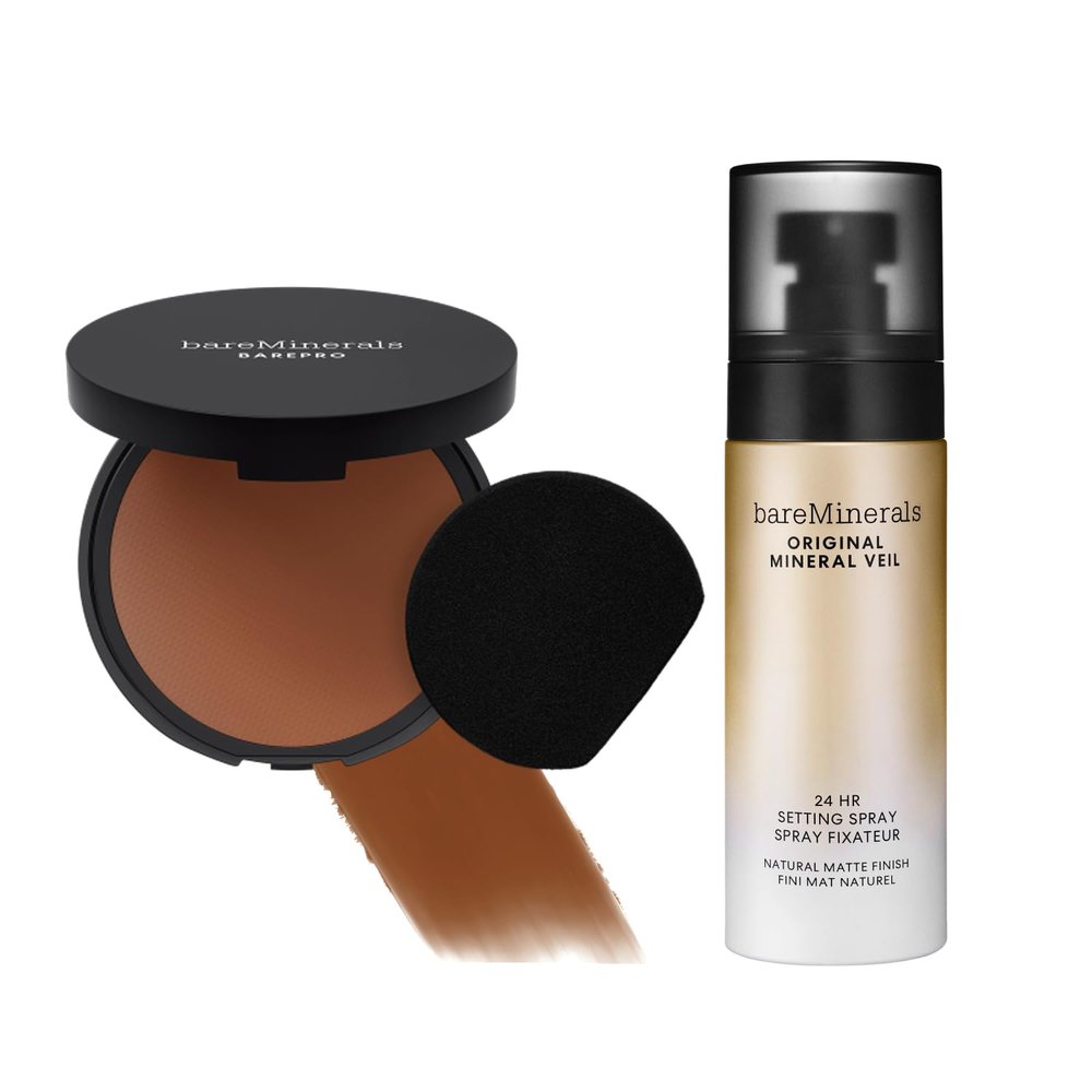 bareMinerals Barepro 24HR Skin-Perfecting Matte Powder Foundation + Original Mineral Veil Natural Matte Setting Spray Bundle