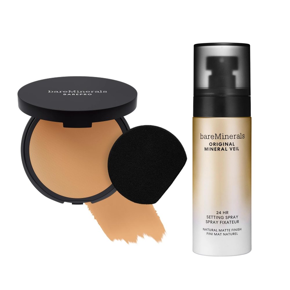 bareMinerals Barepro 24HR Skin-Perfecting Matte Powder Foundation + Original Mineral Veil Natural Matte Setting Spray Bundle