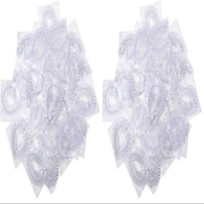 200 Pcs Disposable Plastic Shower Caps - Clear Shower Caps - Large Elastic Thick Bath Cap For Women Spa, Home Use, Hotel, Hair Salon and More (Pack of 2)