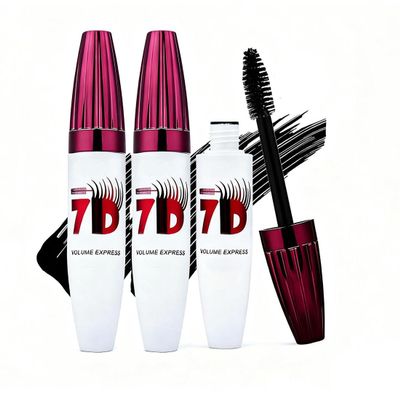 7D Waterproof Volume Mascara, Long Lasting Natural Curling Lashes for Professional Eye Makeup, Volumizing & Lengthening Black Mascara for Women and Girls-Black (2Pcs)