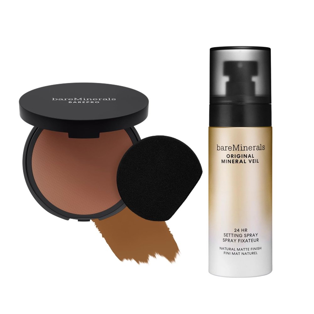 bareMinerals Barepro 24HR Skin-Perfecting Matte Powder Foundation + Original Mineral Veil Natural Matte Setting Spray Bundle