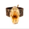 1.25" Real Texas Western Rattlesnake Hat Band with Open Mouth Head & Rattle: Black Leather Backing view 3