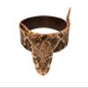 1.25" Real Texas Western Rattlesnake Hat Band with Closed Mouth Head & Rattle: Black Leather Backing view 2