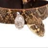 1.25" Real Texas Western Rattlesnake Hat Band with Closed Mouth Head & Rattle: Black Leather Backing view 3