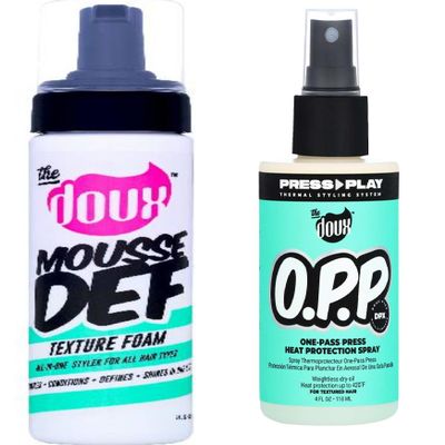The D- Mousse Define Texture Foam 7 Oz + The D- O.P.P. Heat Protection Spray 4oz