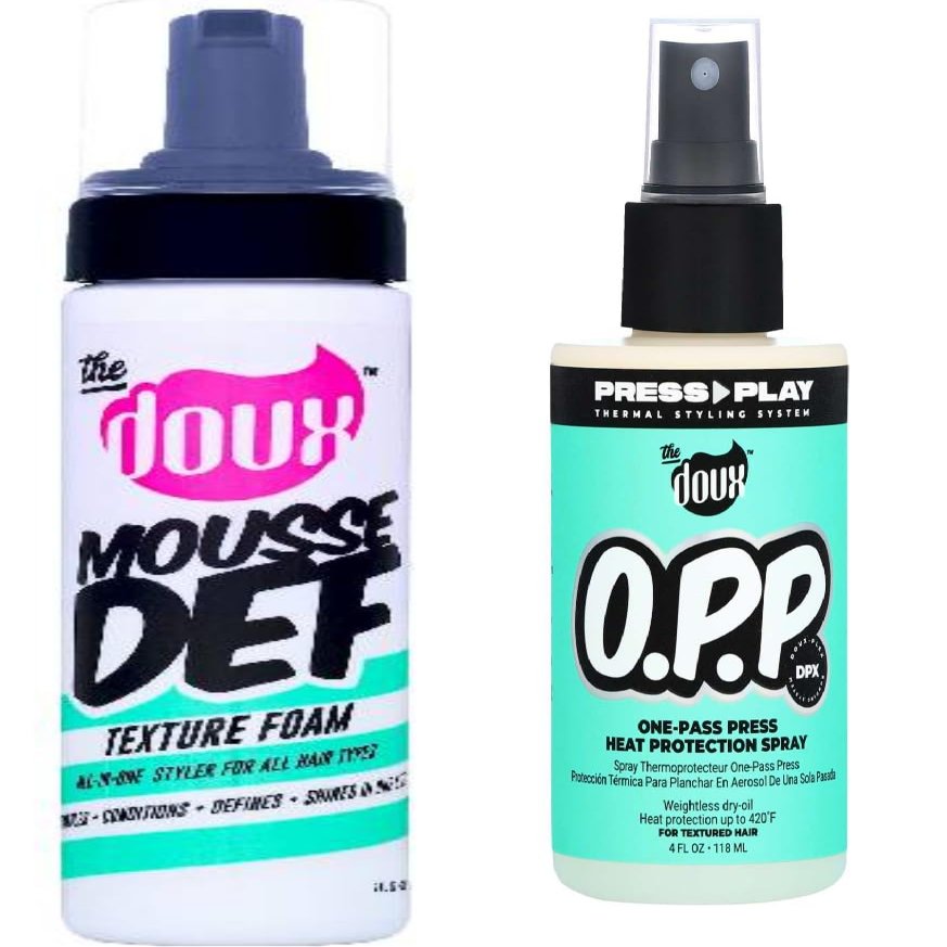 The D- Mousse Define Texture Foam 7 Oz + The D- O.P.P. Heat Protection Spray 4oz