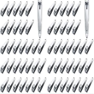 32 Pieces Stainless Steel Fingernail Nail Clipper Bulk Silver Portable Toenail Clippers Cutter Set (Pack of 2)