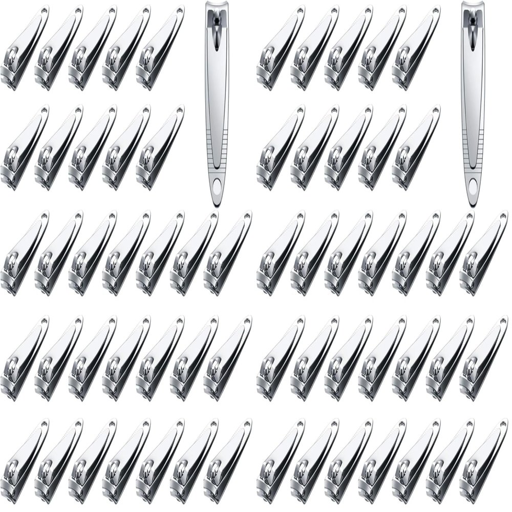 32 Pieces Stainless Steel Fingernail Nail Clipper Bulk Silver Portable Toenail Clippers Cutter Set (Pack of 2)