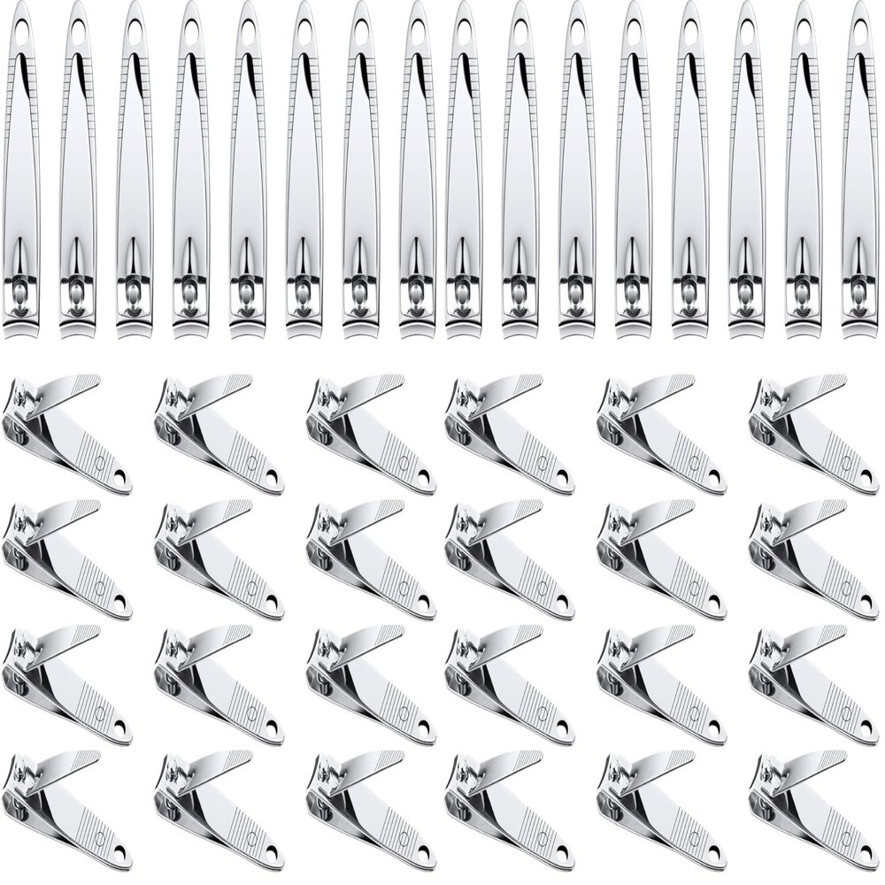 20 Pieces Stainless Steel Nail Clippers Set Fingernail and Toenail Clipper Portable Sturdy Nail Clippers for Men and Women (Pack of 2)