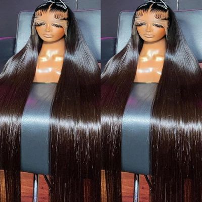 wigs 36 40 Inch 13x6 HD Lace Frontal Wig Human Hair Straight Transparent Lace Front Human Hair Wigs For Women 250 Density Pre Plucked hairpiece(180%,6X4 HD GLUELESS WIG_26INCHES)