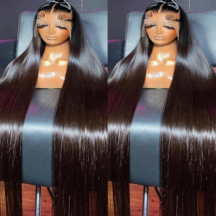 wigs 36 40 Inch 13x6 HD Lace Frontal Wig Human Hair Straight Transparent Lace Front Human Hair Wigs For Women 250 Density Pre Plucked hairpiece(180%,6X4 HD GLUELESS WIG_26INCHES)