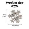 12pcs Snowflake Hair Clip for Women,Christmas Hair Accessories,Rhinestone Snowflake Hair Accessories,Small Silver Metal Clips Snowflake Christmas Hair Clips Accessories view 2