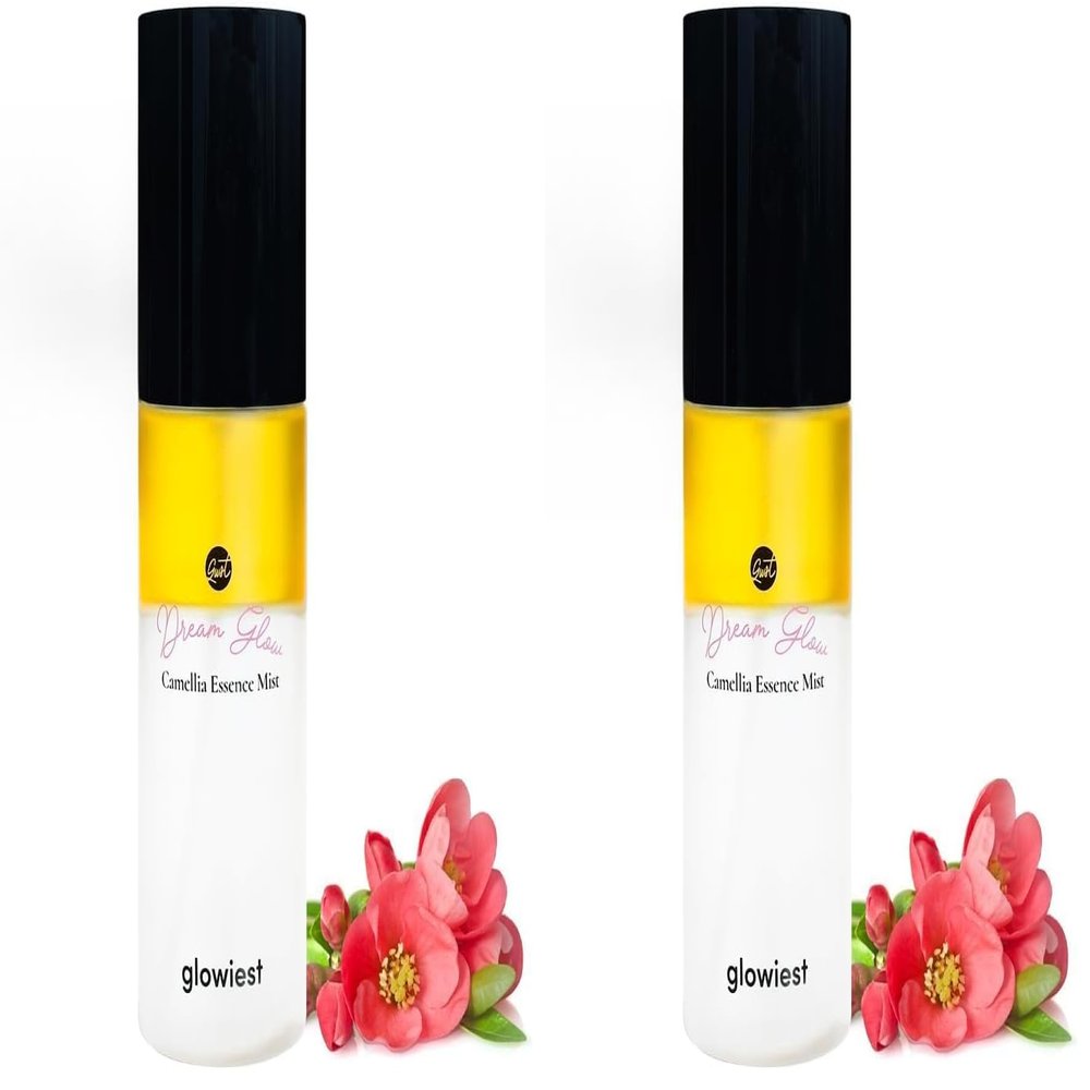 glowiest Dream Glow Camellia Essence Mist- Glass Skin Hydration & Soothing. Glow-Booster ; All In One Multi Mist+Toner+Serum l 75% Camellia Flower Water (2.70 fl. oz (80 ml)) (Pack of 2)