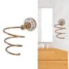 Brass Hair Dryer Holder Antique Retro Wall Mounted, Bathroom Hair Tool Storage Rack, White Finish - Durable Brass Construction, Space Saving Organizer, Ideal for Salon and Home U view 3