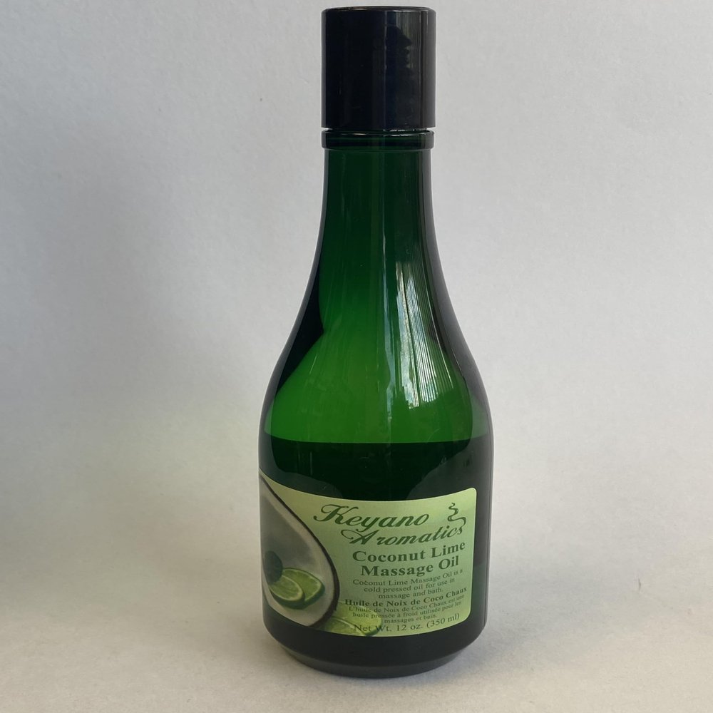 Keyano Aromatics Coconut Lime Massage Oil 12 oz.