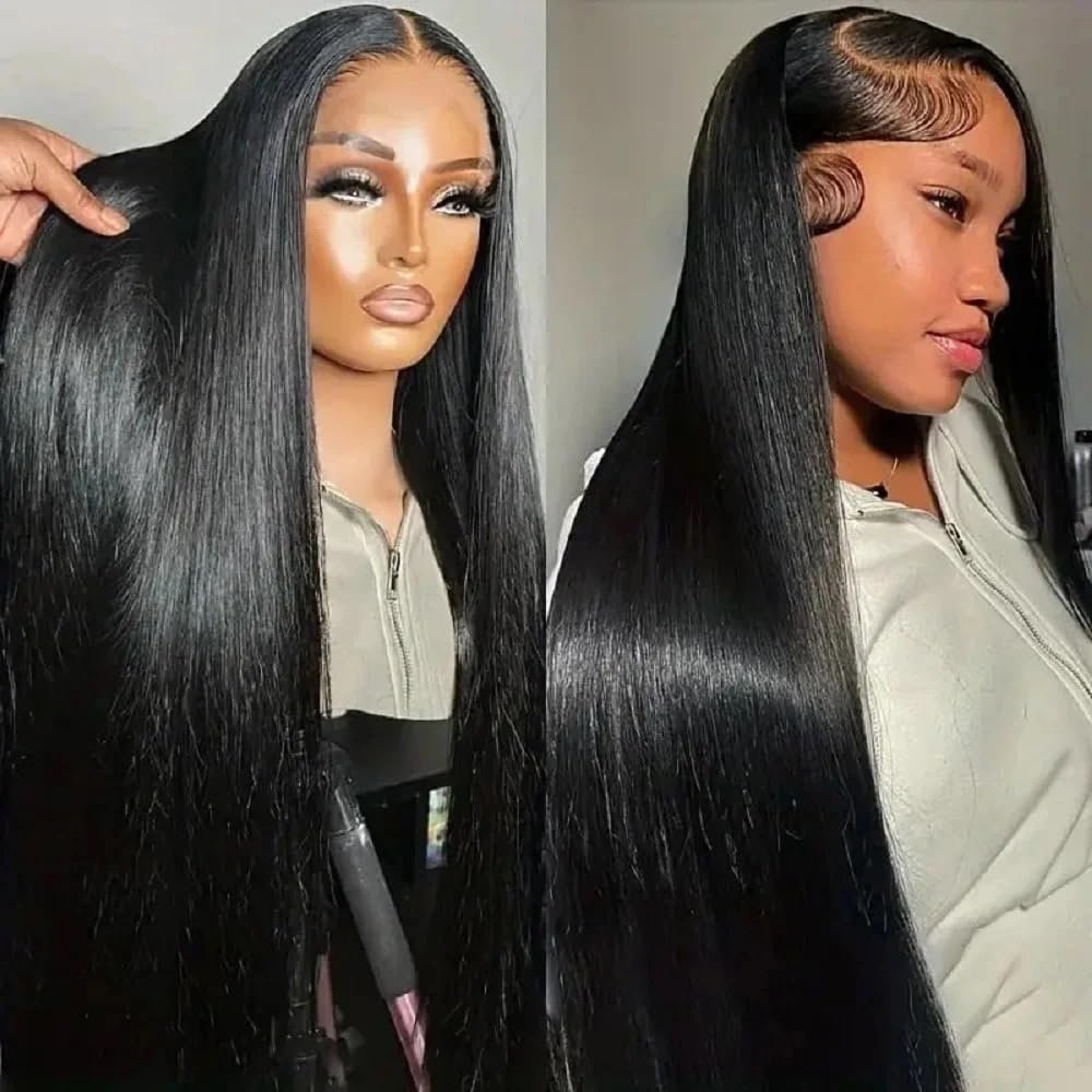 wigs 200 Density 30 40 Inch Bone Straight Lace Frontal Human Hair Wigs Brazilian 13x6 13x4 Transparent HD Lace Front Wigs For Women hairpiece(13x6 Hd Lace Wig,200 DENSITY_28INCHES)