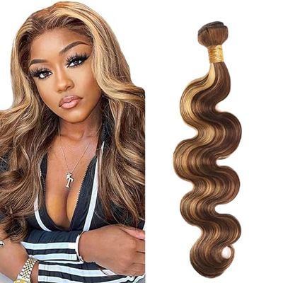P427 Highlight Blonde Bundle Human Hair Highlight Human Hair Bundles Body Wave 1 Bundle 24 Inch Color P427 Blonde 100G/PC Unprocessed Brazilian Virgin Double Weft Hair Extension