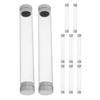 Ipetboom Transparent Eyelash Tweezers Case, 10Pcs Portable Cylindrical Storage Tube with Cap for Single Tool Protection and Eyelash Extension Holder Organizer view 1