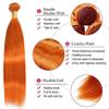 350 Ginger Orange Bundle Human Hair Orange Human Hair Bundles Straight 1 Bundle 28 Inch Color 350 Ginger 100G/PC Unprocessed Brazilian Virgin Double Weft Hair Extension view 2