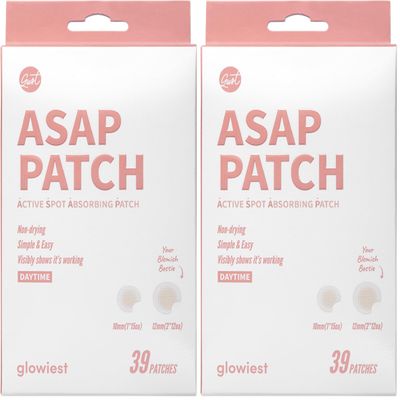 glowiest ASAP Active Spot Alleviating Patch 39 Patches [Daytime] 10mm (1 * 15ea) & 12mm (2 * 12ea) | Premium Hydrocolloid Dressing | Simple & Easy Active Treatment (Pack of 2)
